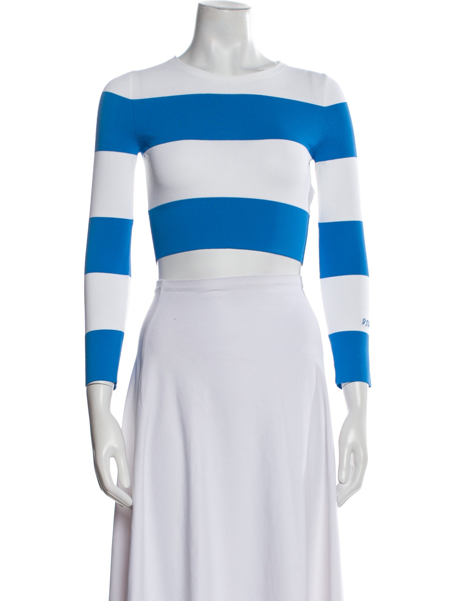 Dsquared² Striped Bateau Neckline Crop Top